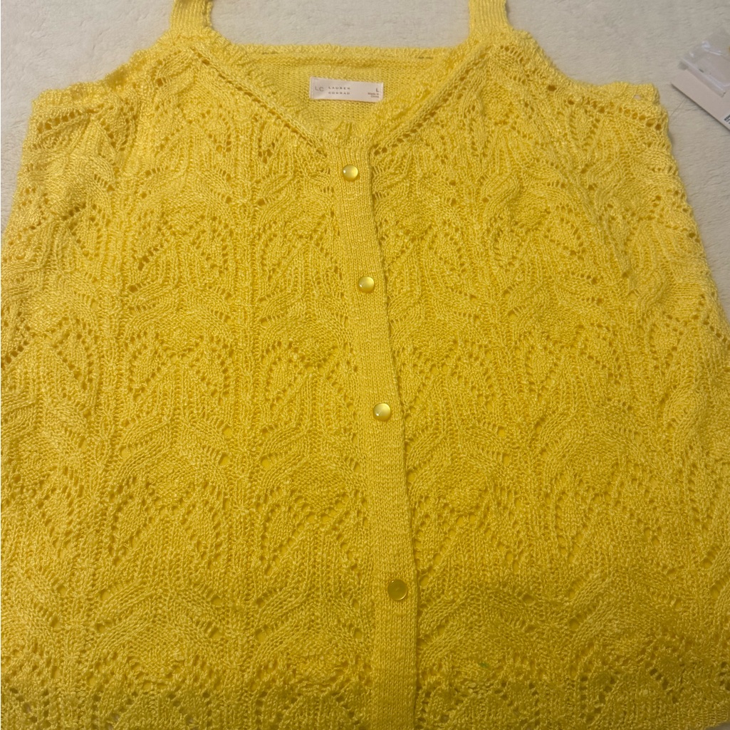 Lc Lauren Conrad Yellow Knit Tank Top